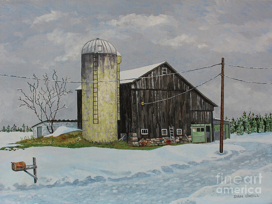 Loreis Farm on Dewey Rd. Painting by Dan ONeill