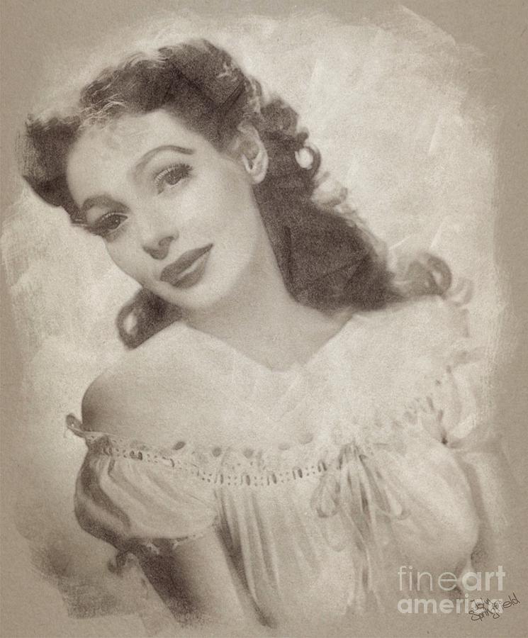 Loretta Young, Vintage Hollywood Actress Pastel