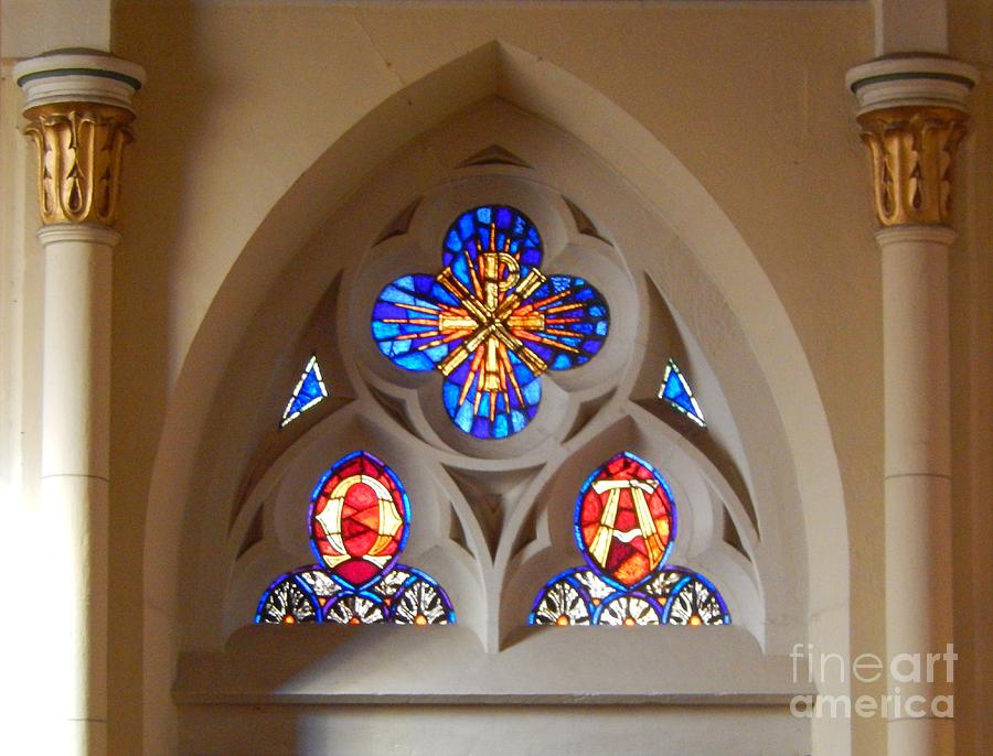 Loretto Chapel Stained Glass Window Digital Art by Ann Johndro-Collins