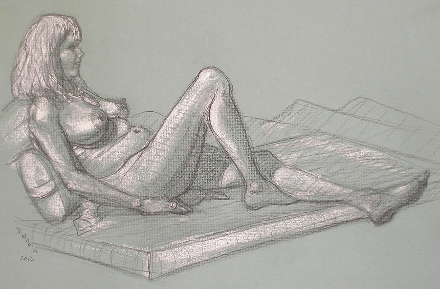 Lori Reclining 2016 Drawing by Donelli  DiMaria