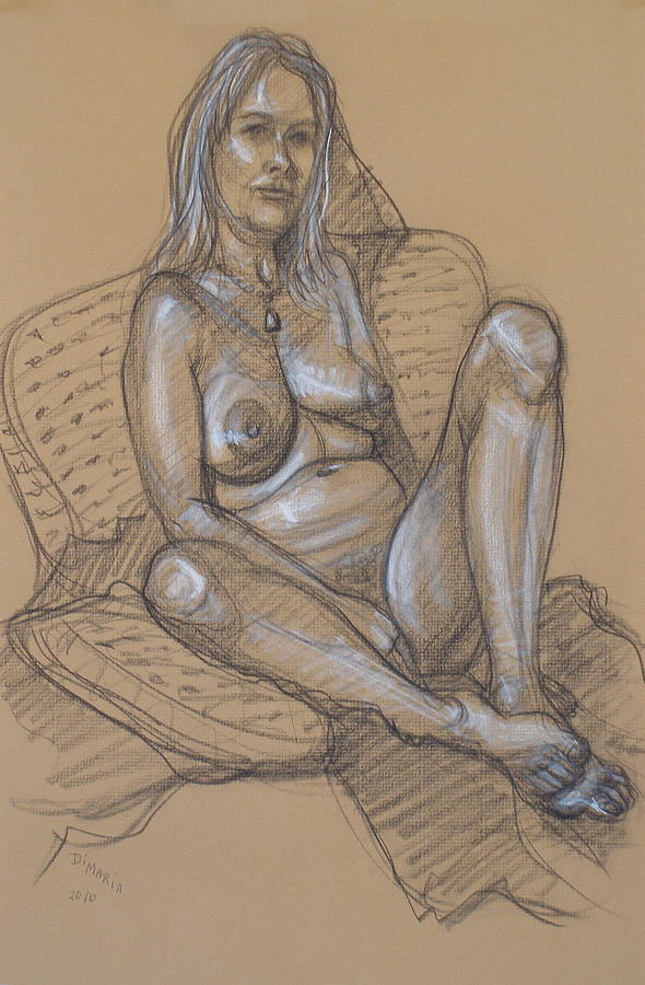 Lori Reclining Drawing by Donelli  DiMaria