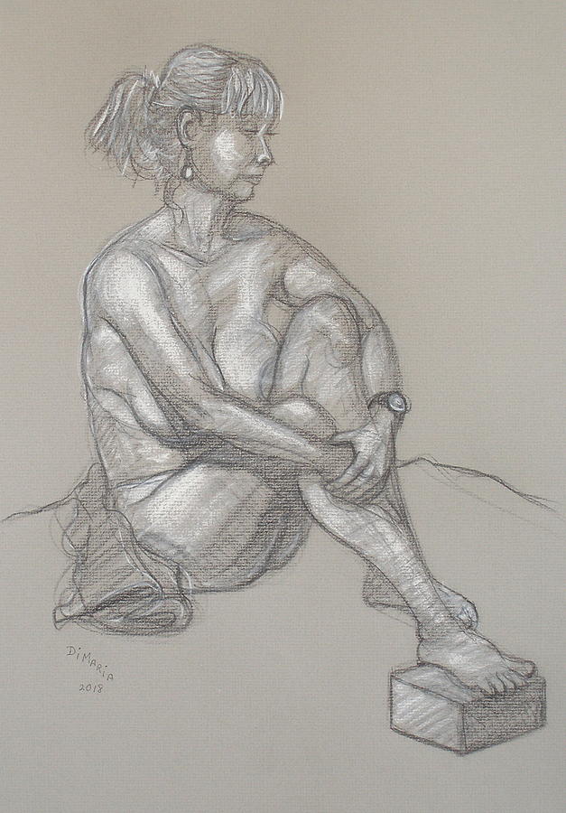 Lori Seated 3 Drawing by Donelli  DiMaria