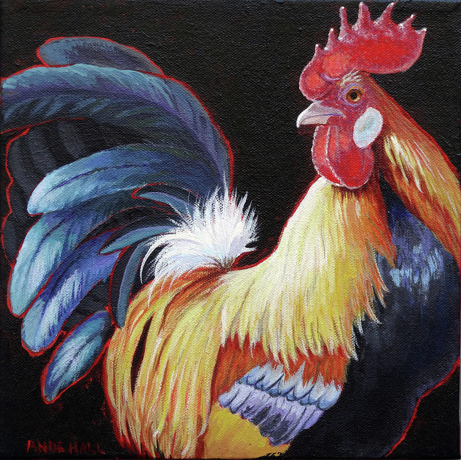 Loris Rooster 2 Painting by Ande Hall