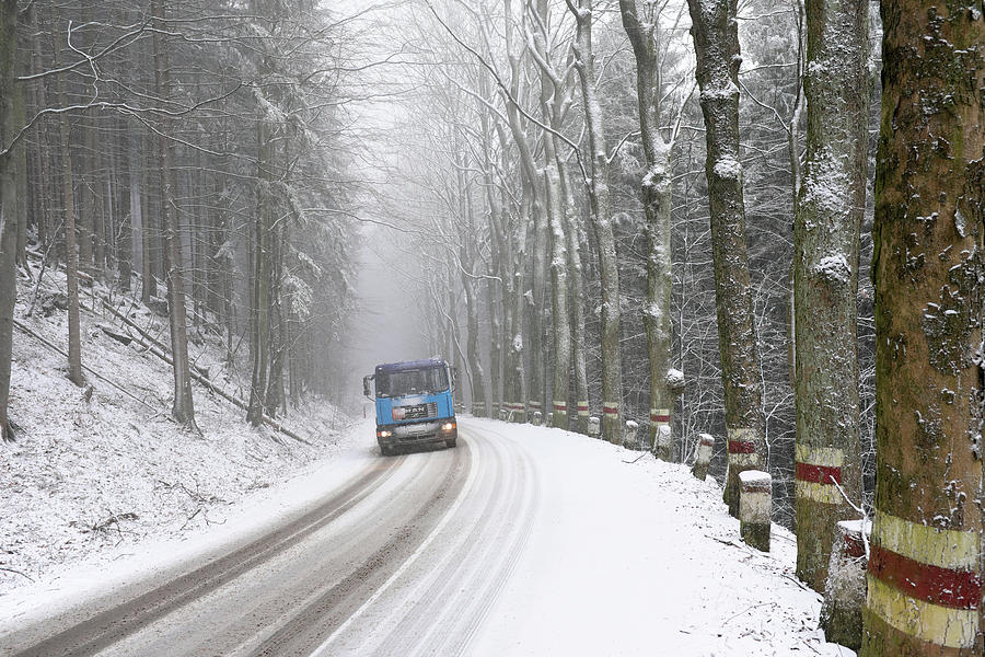 Lorry In A Frozen Woods Photograph by Dubi Roman