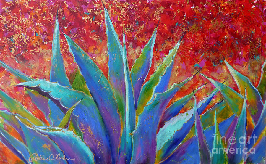 Desert Painting - Los Agaves by Catalina Rankin