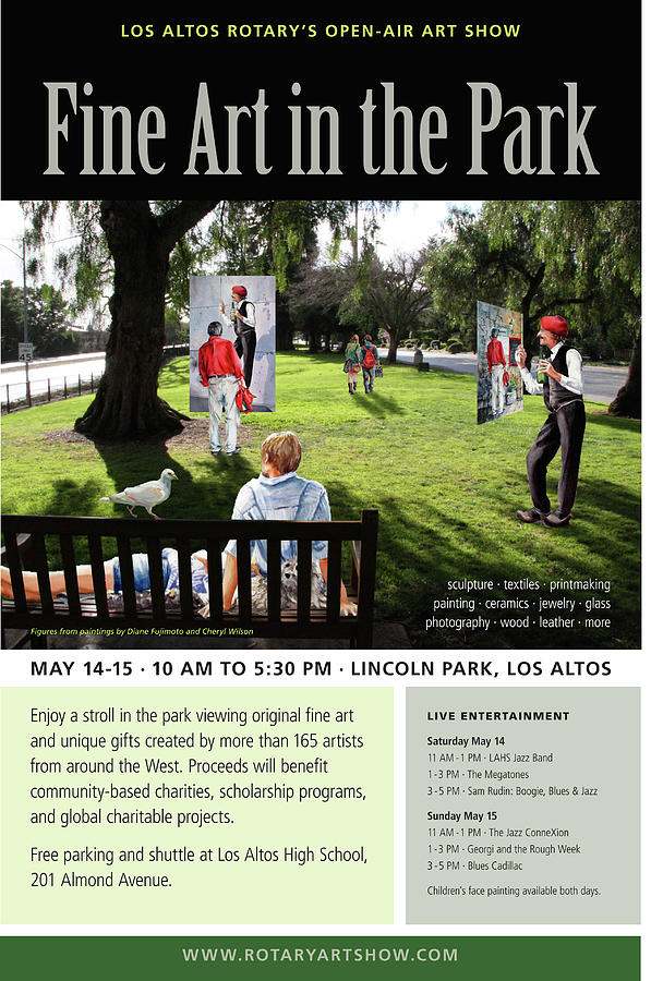 Los Altos Rotary Fine Art in the Park Painting by Diane Fujimoto