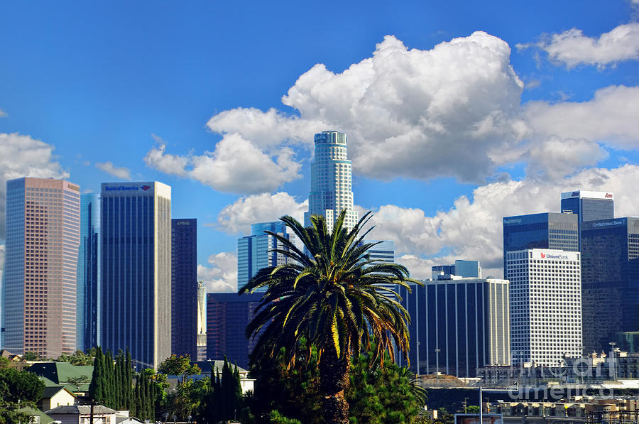 Los Angeles Photograph - Los Angeles and Palm Trees by Mariola Bitner