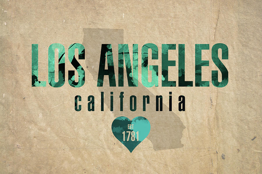 Los Angeles Mixed Media - Los Angeles California City Love Established 1781 Series 001 by Design Turnpike