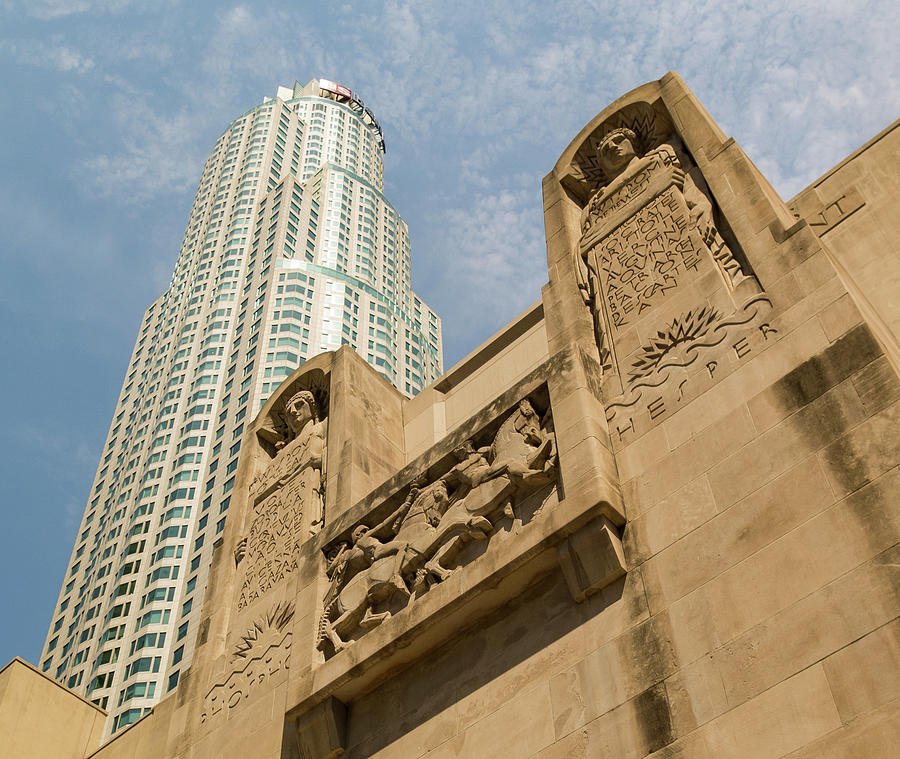 Los Angeles Central Library and Library Tower  Photograph by Roslyn Wilkins