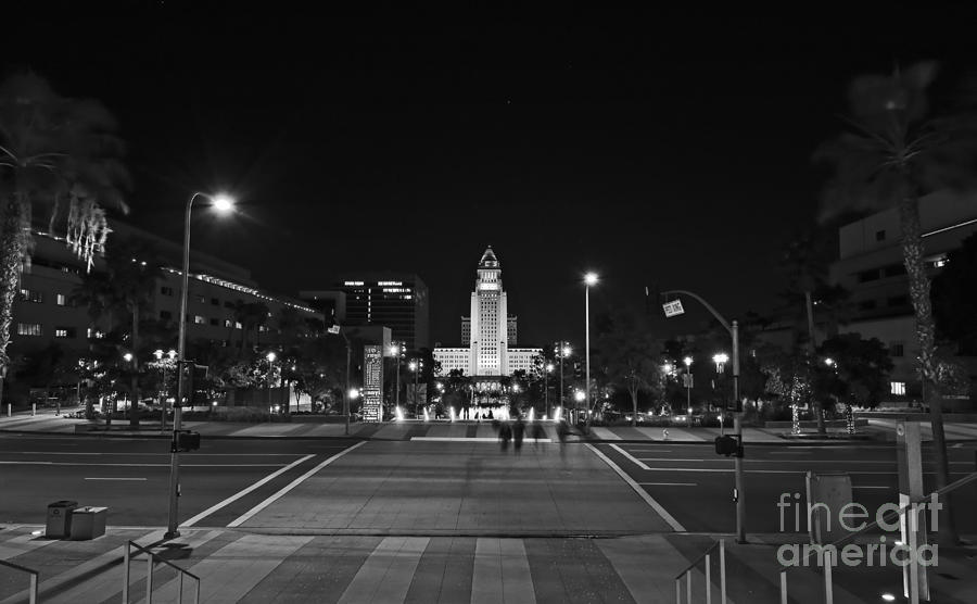 Los Angeles City Hall and Grand Park Photograph by Charline Xia