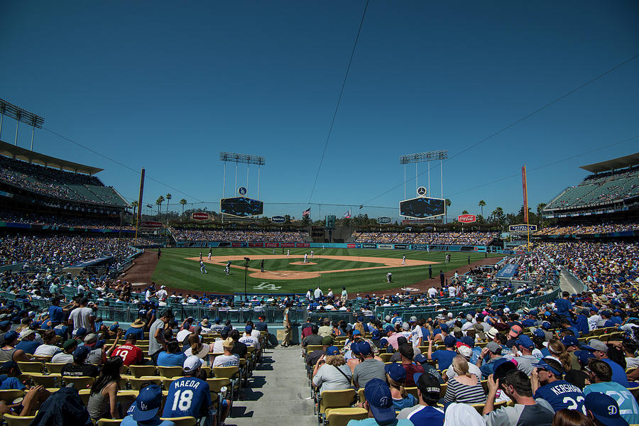 San Francisco Giants Photograph - Los Angeles Dodgers Dodgers Stadium Baseball 2110 by David Haskett II