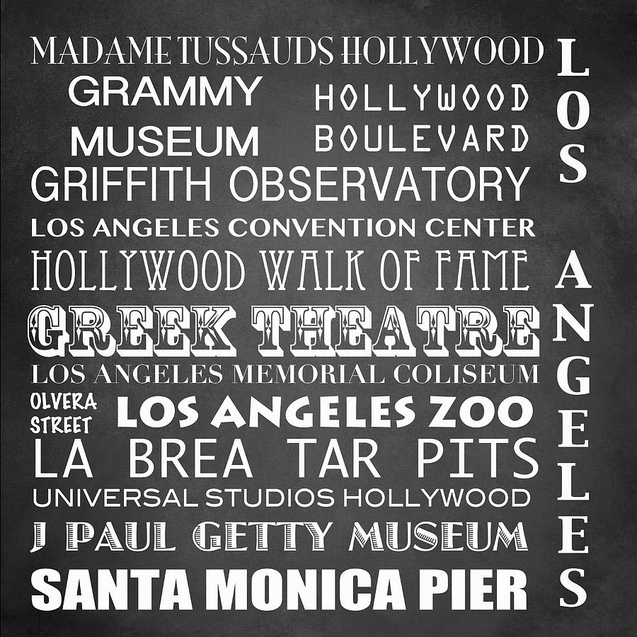 Los Angeles Famous Landmarks Digital Art by Patricia Lintner