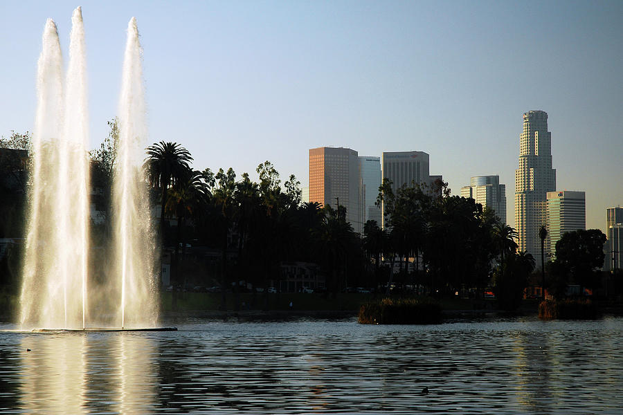 Los Angeles from Echo Lake Photograph by James Kirkikis