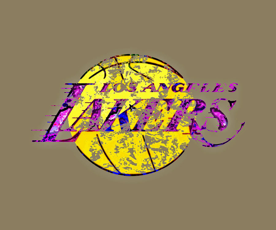 Los Angeles Lakers Paint Splatter Painting by Brian Reaves