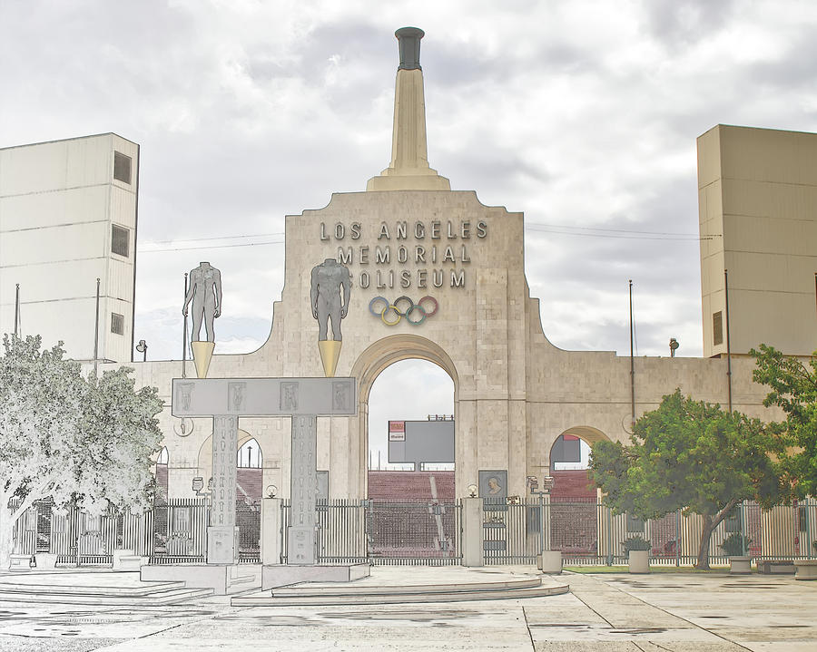 Los Angeles Memorial Coliseum  Digital Art by Anthony Murphy