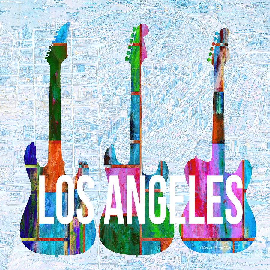 Los Angeles Painting - Los Angeles Music Scene by Edward Fielding