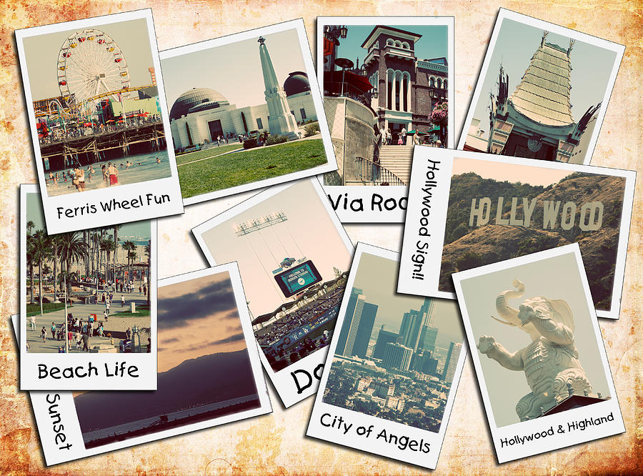 Hollywood Photograph - Los Angeles Polaroid Collage by Ricky Barnard