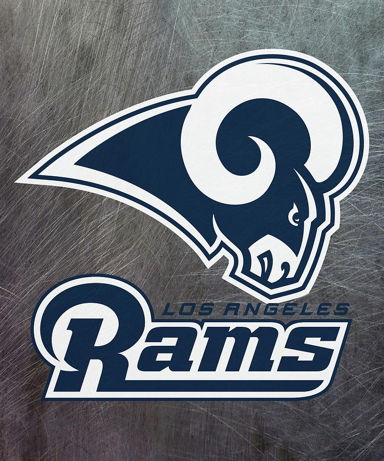 Los Angeles Rams on an abraded steel texture Mixed Media by Movie Poster Prints