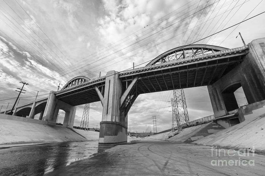 Los Angeles Photograph - Los Angeles River and 6th Street Bridge by Trekkerimages Photography
