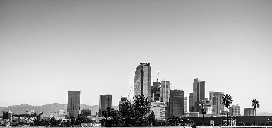 Los Angeles Skyline - B and W Photograph by Gene Parks