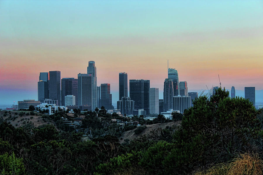 Los Angeles Skyline Nighttime 1 Photograph by Helaine Cummins