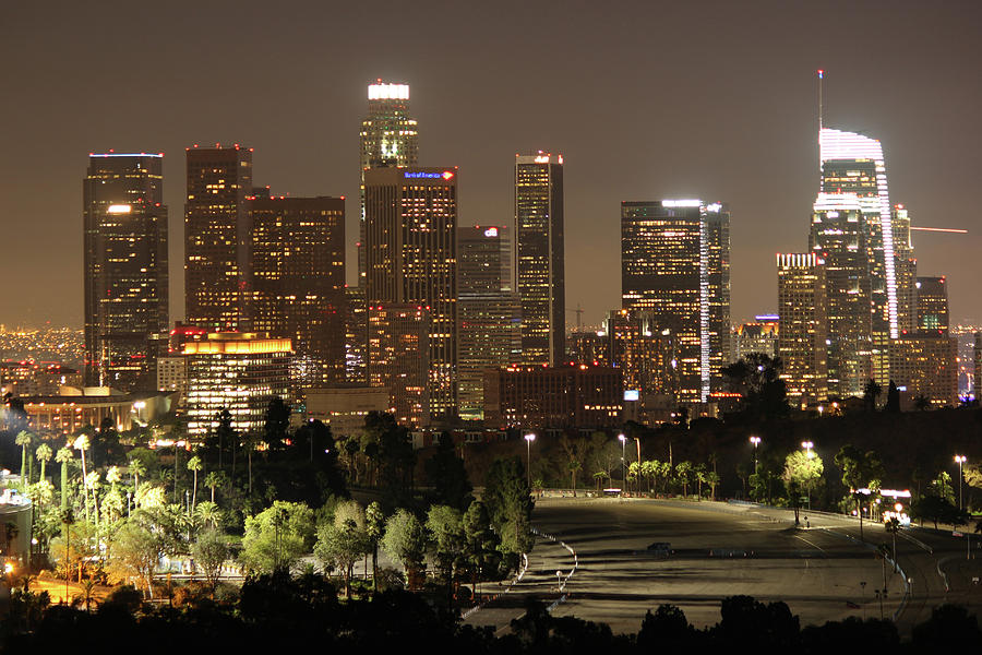 Los Angeles Skyline Nighttime 4 Photograph by Helaine Cummins