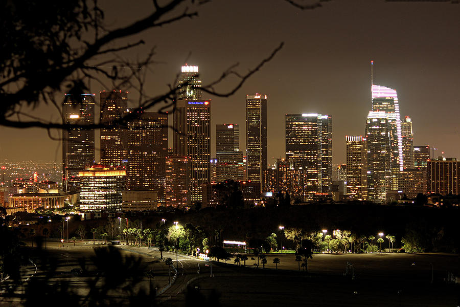 Los Angeles Skyline Nighttime 5 Photograph by Helaine Cummins