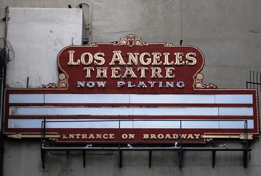 Los Angeles Photograph - Los Angeles Theatre Sign by Matt Quest