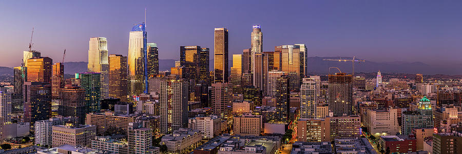 Los Angeles Twilight Panorama Photograph by Kelley King