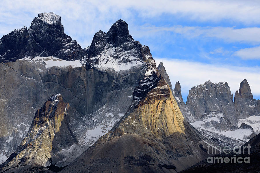 Los Cuernos peaks in Torres del Paine National Park in Patagonia Photograph by Louise Heusinkveld
