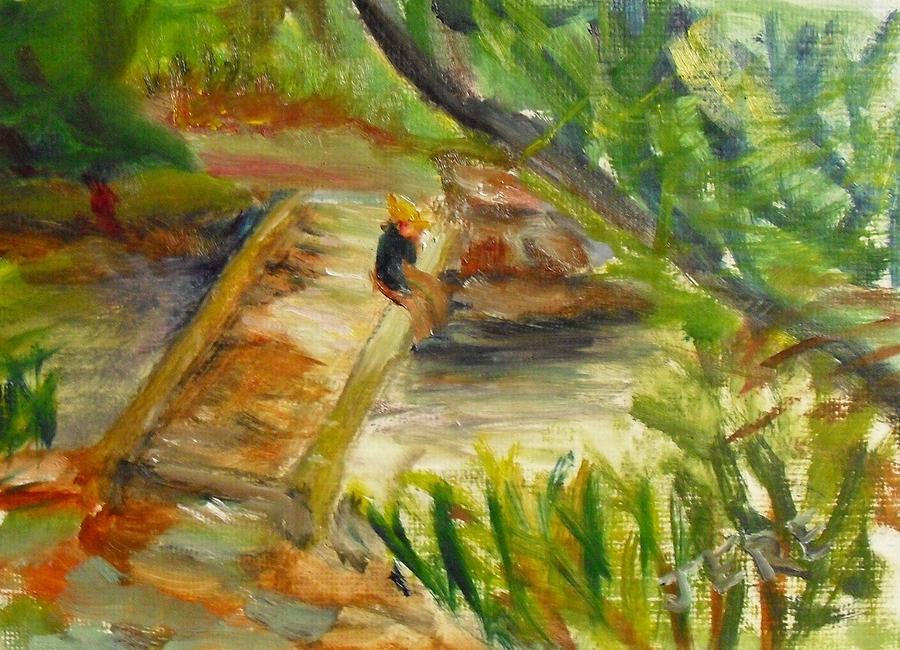 Los Penasquitos Canyon Foot Bridge Painting by Jeremy McKay