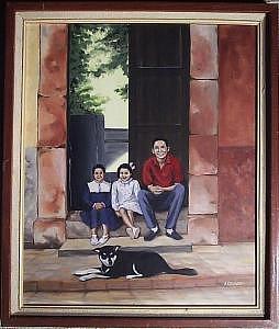 Mexican Boy Painting - Los Vecinos by Irene Corey Mexican Boy Painting - Los Vecinos by Irene Corey