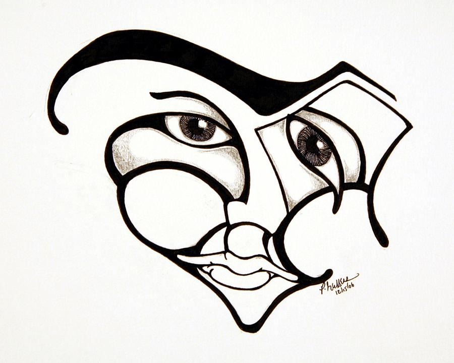 Losing Face Drawing by P Russell