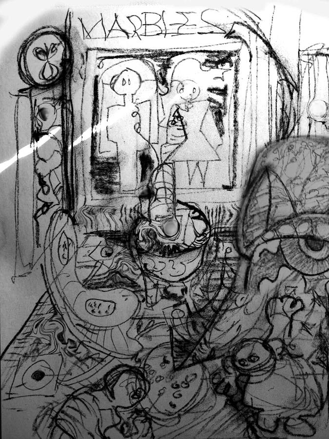 Tracy City Drawing - Losing Ones Marbles by Lee M Plate Tracy City Drawing - Losing Ones Marbles by Lee M Plate