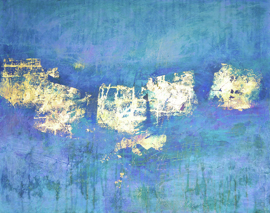 Blue Abstract Painting - Lost And Found by Filomena Booth Blue Abstract Painting - Lost And Found by Filomena Booth