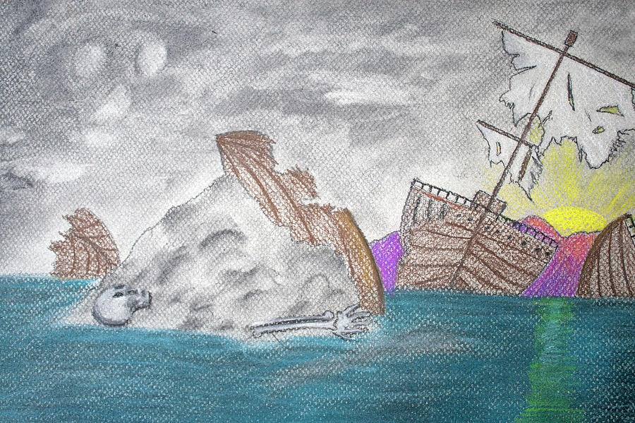 Lost Boat Pastel by Martin Valeriano