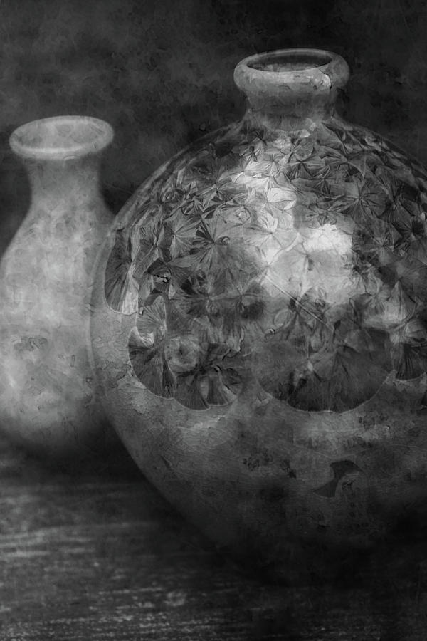 Lost Crystal Glaze Vessels 1722 BW_2 Photograph by Steven Ward