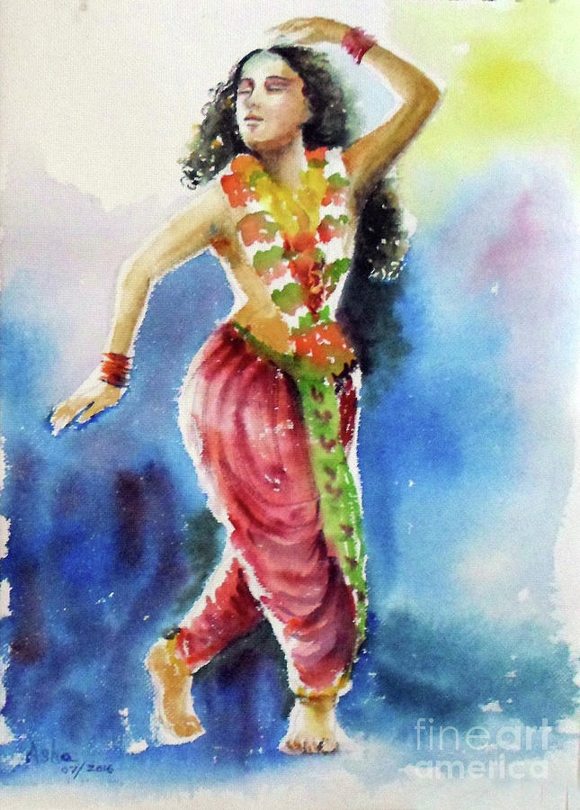 Lost in dance Painting by Asha Sudhaker Shenoy