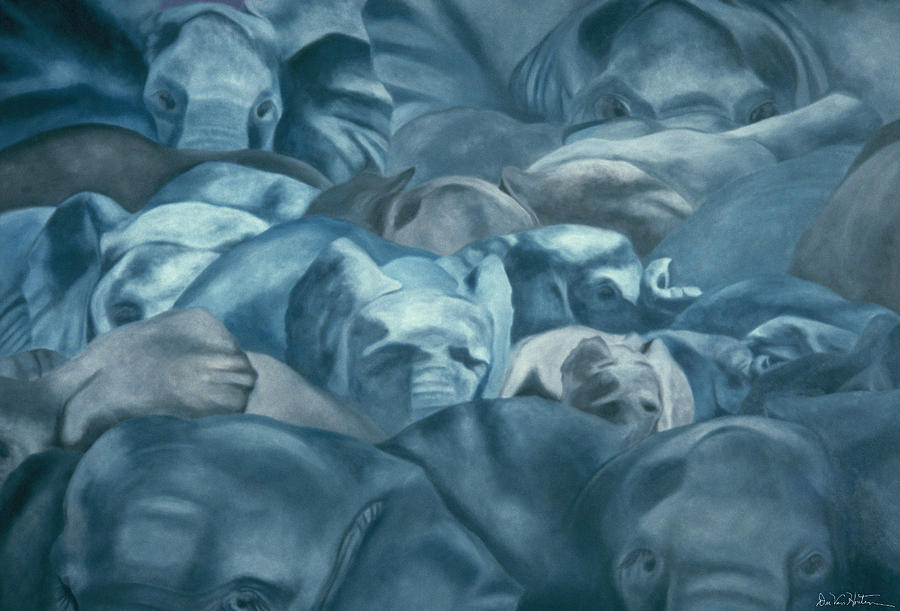 Elephants Lost In The Crowd by Dee Van Houten Elephants Lost In The Crowd by Dee Van Houten