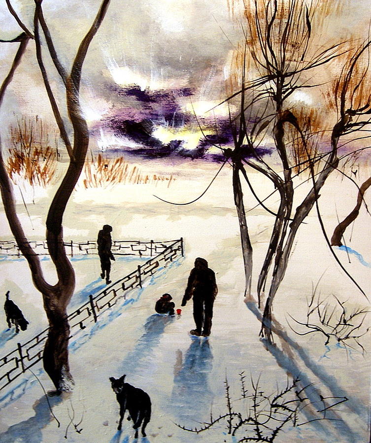 Winterscape Painting - Lost in this World by Julia Scorupsky
