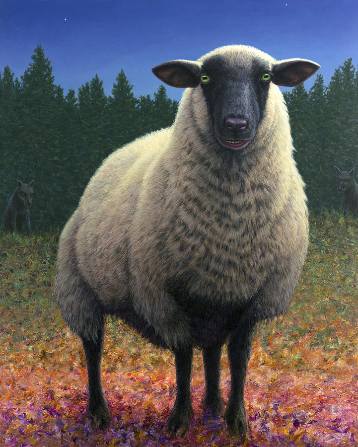 Sheep Painting - Lost Sheep by James W Johnson