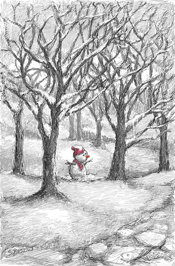 Lost Snowman Digital Art by Steve Breslow
