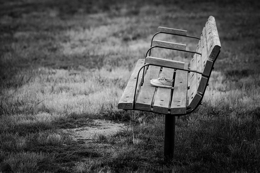 Lost Soles Bench Minimalist Photograph by Terry DeLuco