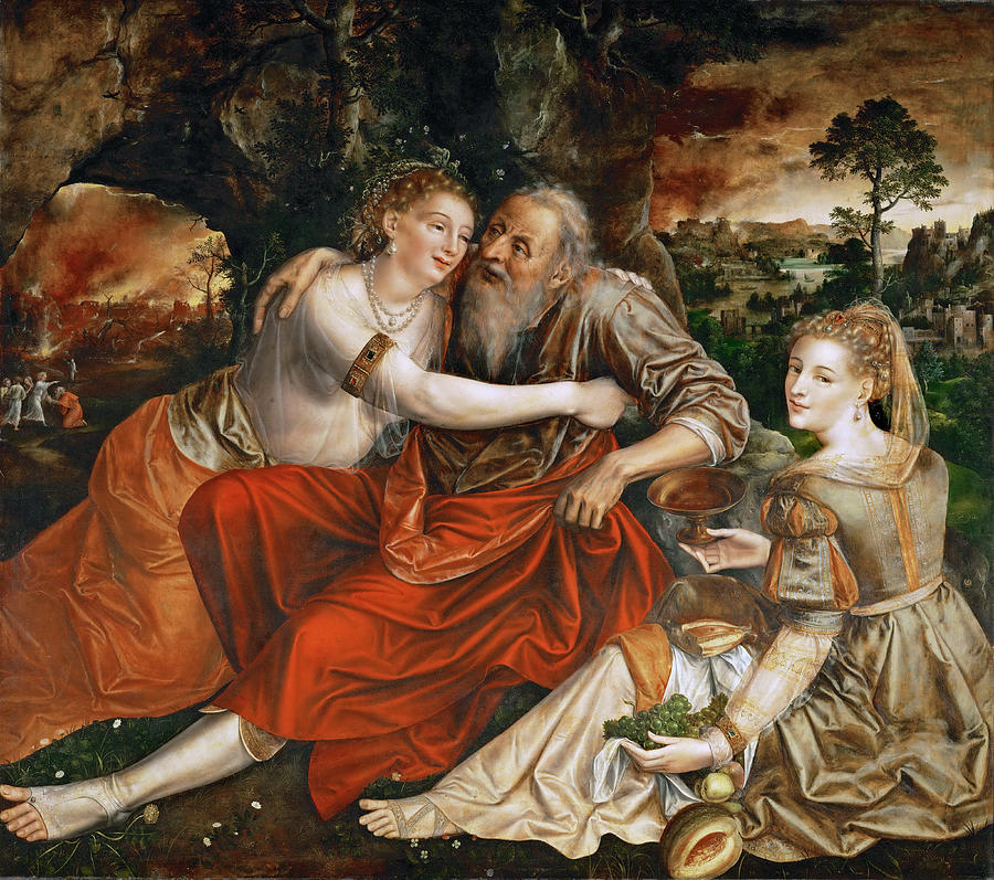 Lot and his daughters Painting by Jan Massys