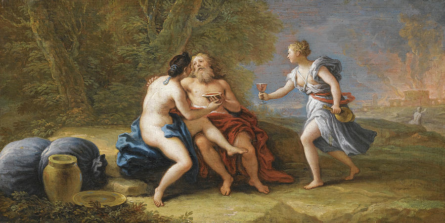 Lot and his Daughters Painting by Paolo de Matteis