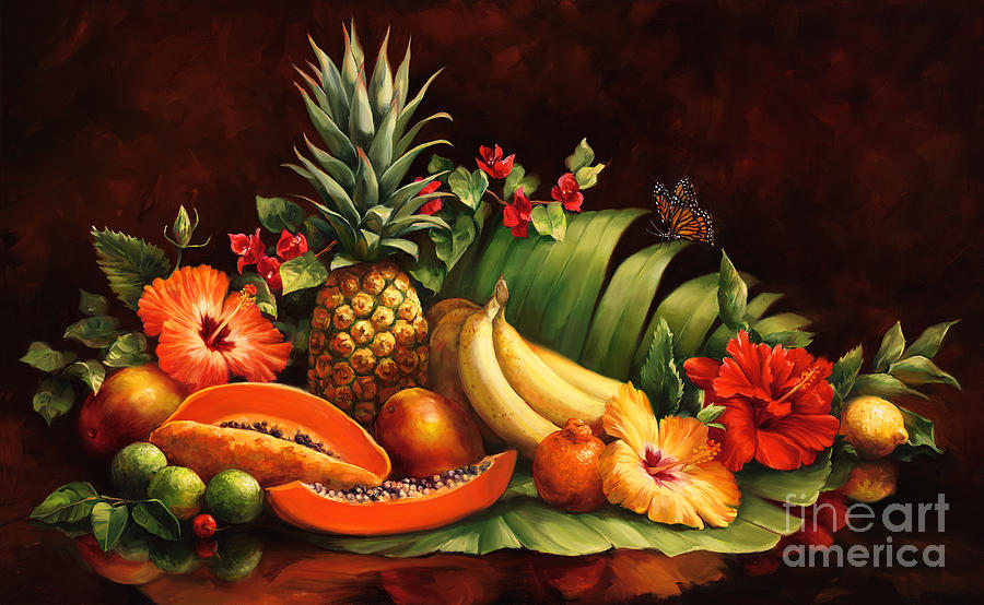 Nature Painting - Lots Of Fruit by Laurie Snow Hein