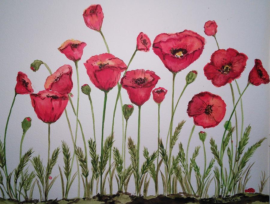 Lots of Poppies Painting by Susan Nielsen