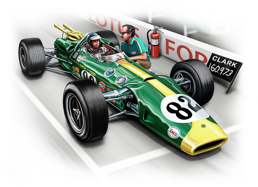 Car Digital Art - Lotus 38 Indy 500 Winner 1965 by David Kyte