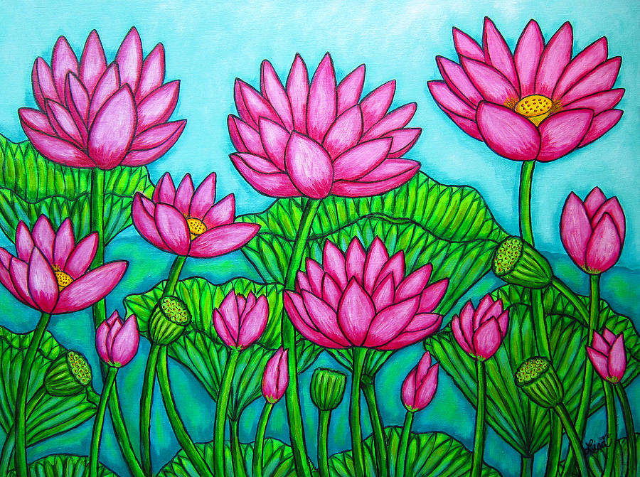 Lotus Bliss II Painting by Lisa  Lorenz