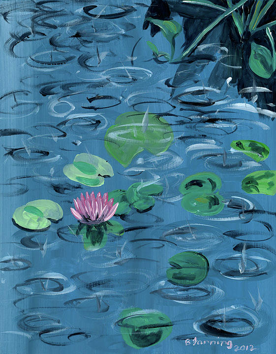 Lotus Painting by Brenda Stevens Fanning